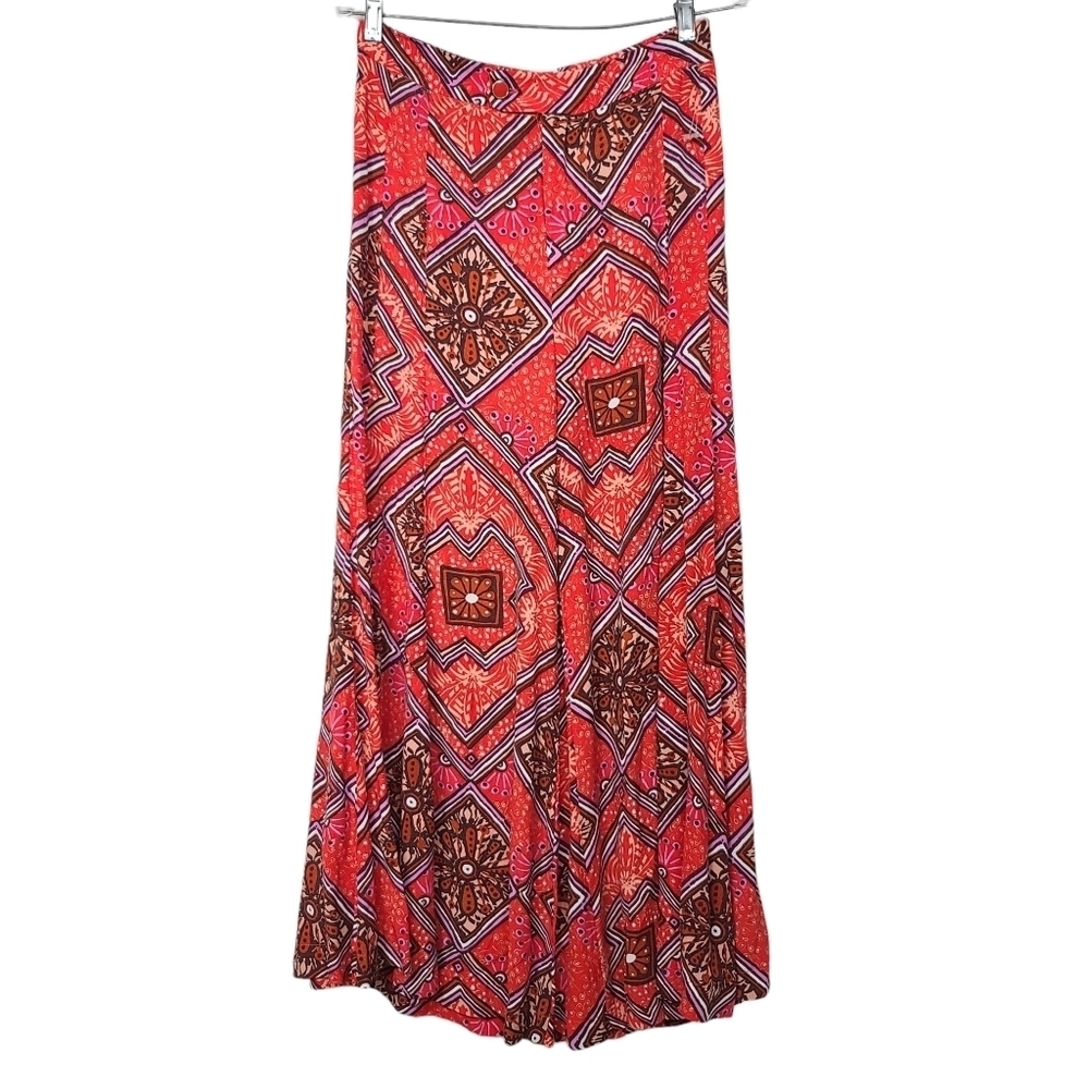 Anthropologie Skirted Wide-Leg Pants GEO Print 0